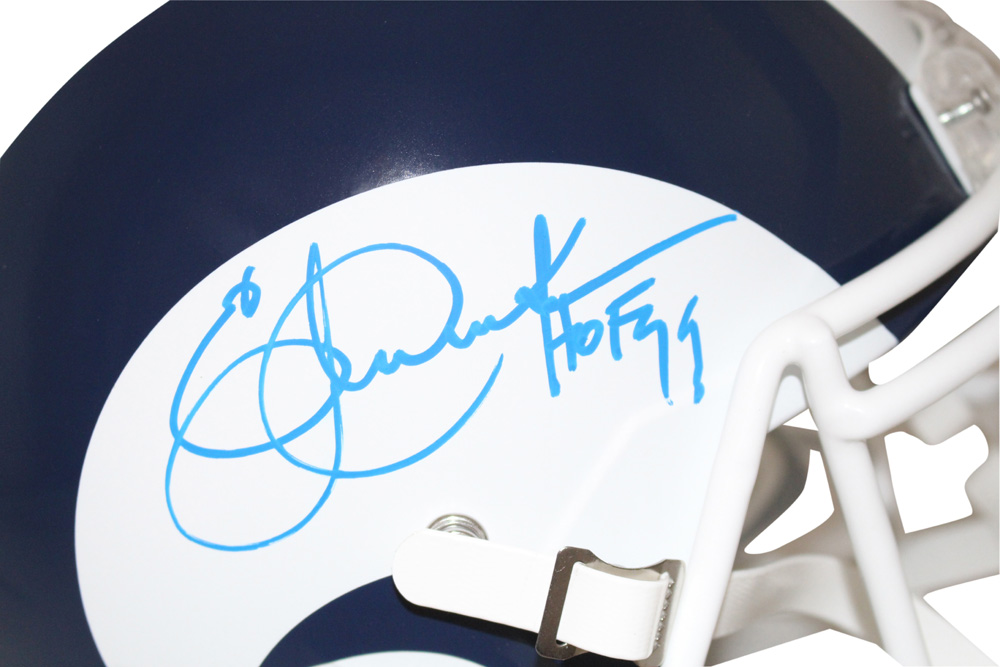 Eric Dickerson Autographed Los Angeles Rams F/S Flat White Helmet HOF BAS 28121