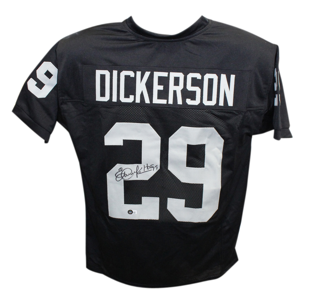 Eric Dickerson Autographed/Signed Pro Style XL Black Jersey Beckett