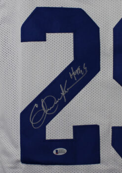 Eric Dickerson Autographed/Signed Pro Style White TB Jersey Beckett 21897