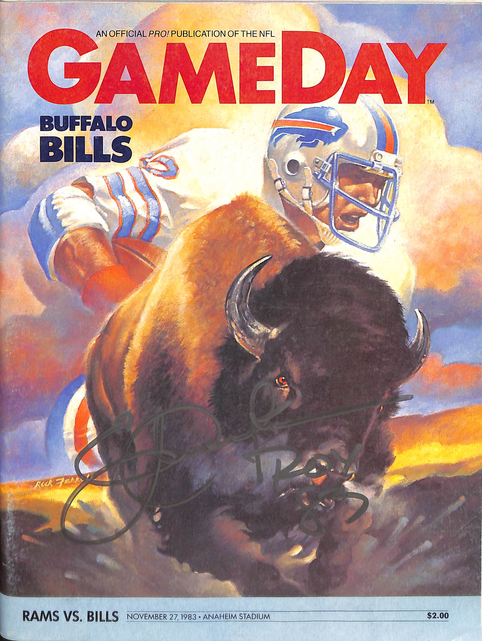 Eric Dickerson Signed Los Angeles Rams 11/27/83 Magazine Beckett 