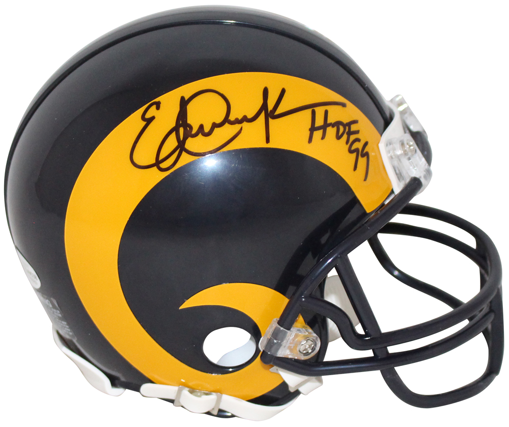 Eric Dickerson Autographed Los Angeles Rams 1981-99 Mini Helmet HOF BAS