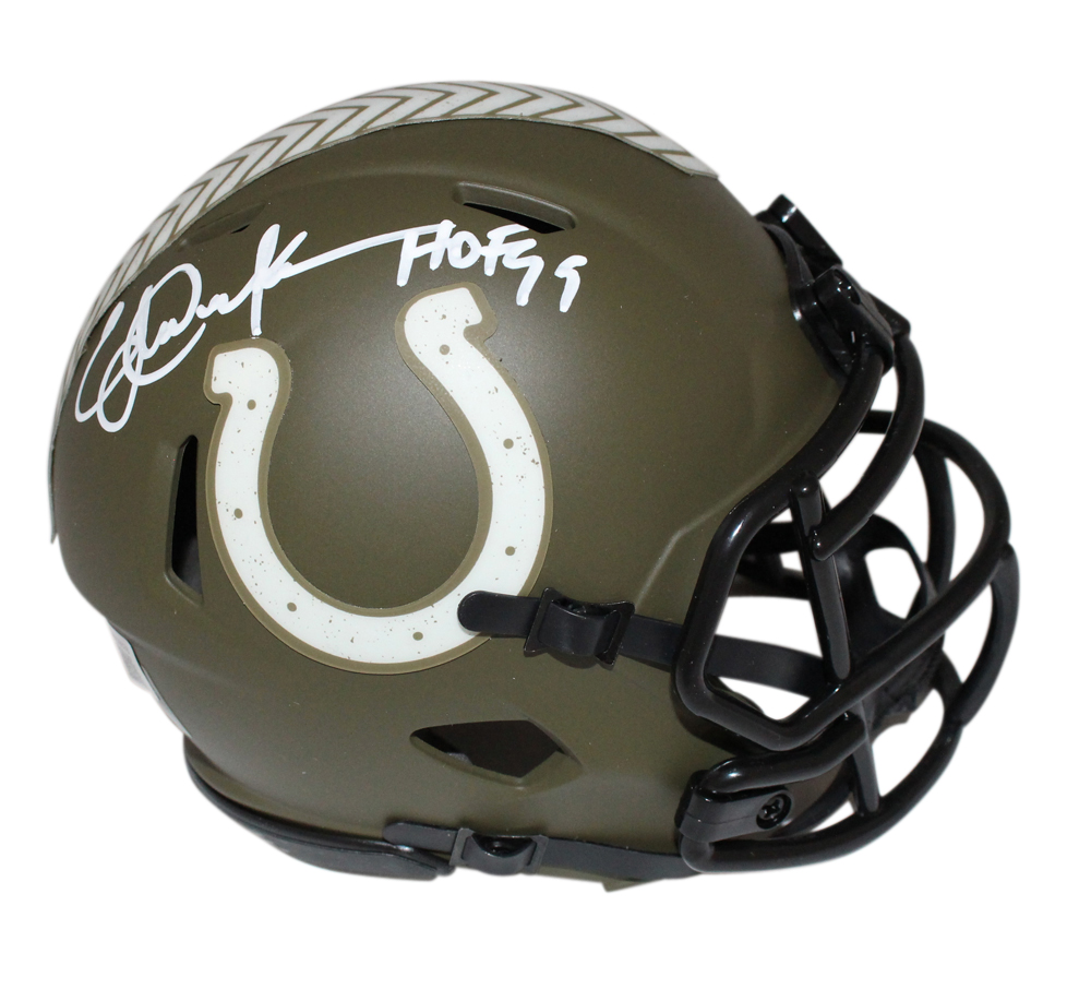 Eric Dickerson Signed Indianapolis Colts Salute Mini Helmet HOF Beckett