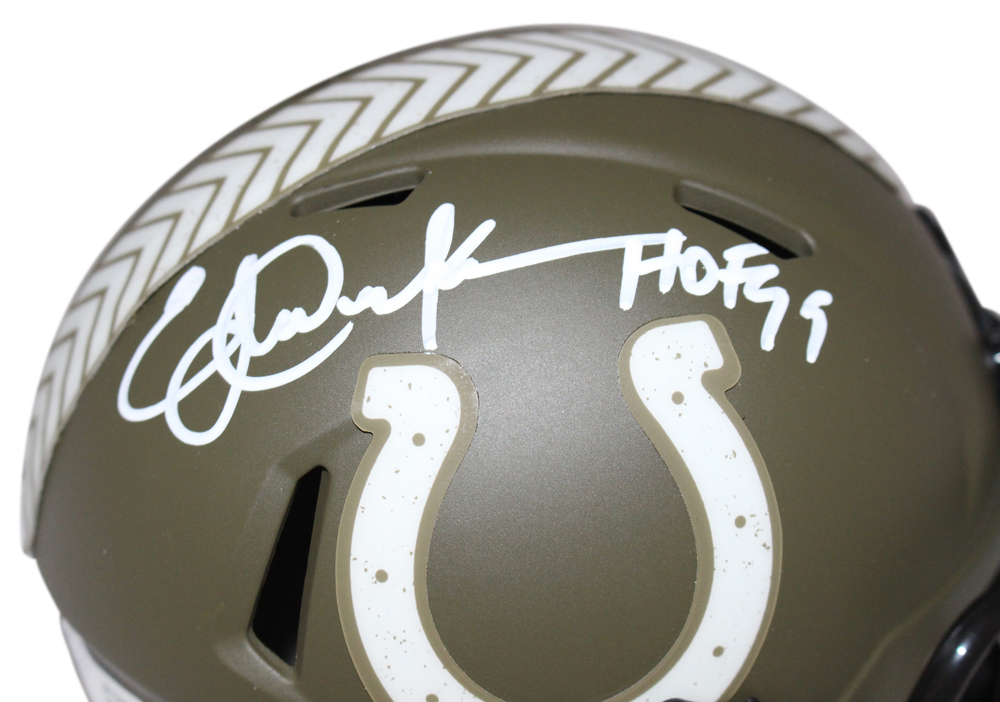 Eric Dickerson Signed Indianapolis Colts Salute Mini Helmet HOF Beckett