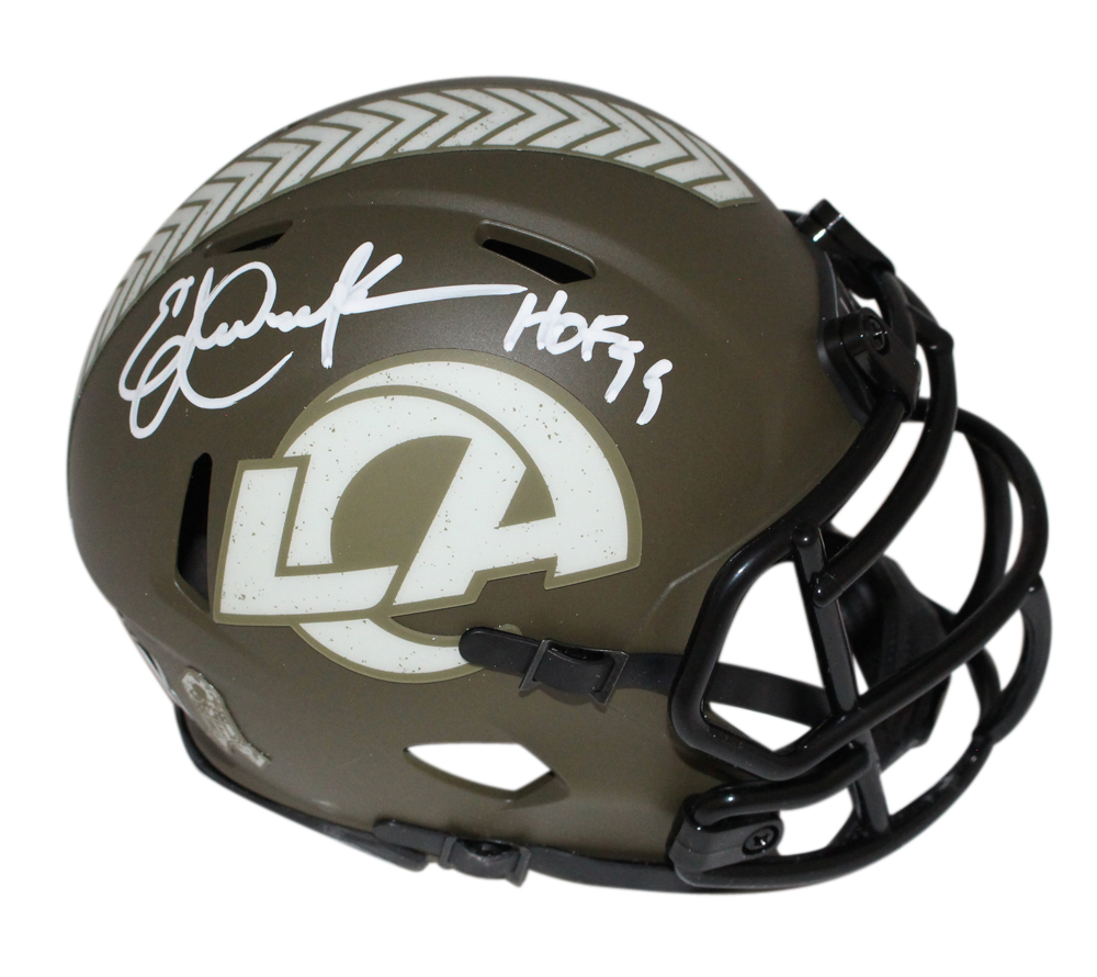 Eric Dickerson Signed Los Angeles Rams Salute Mini Helmet HOF Beckett 