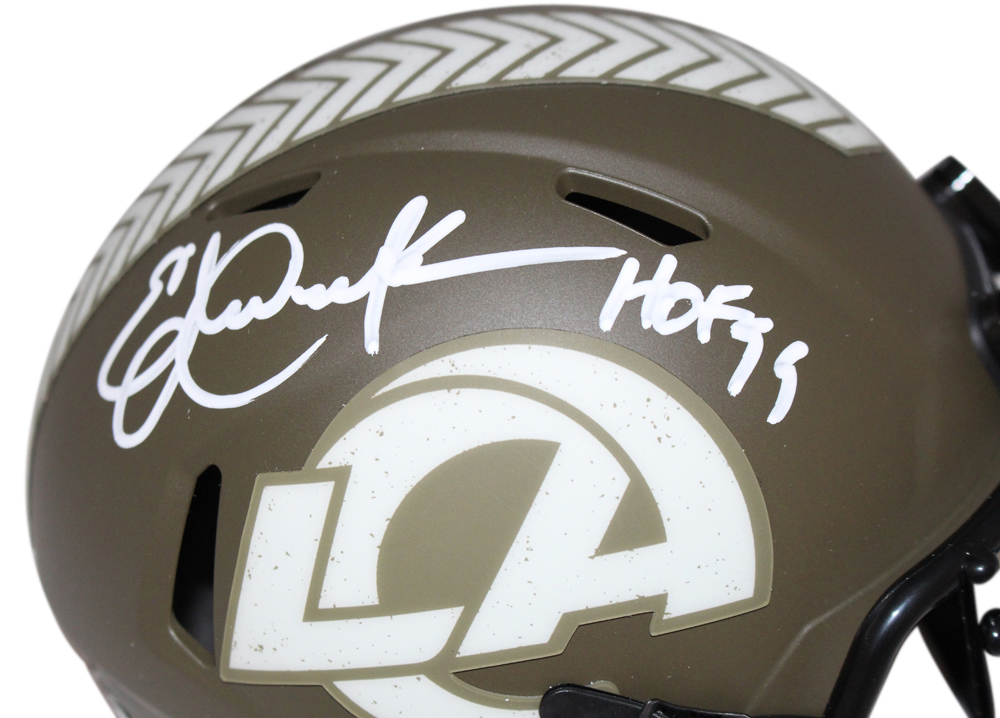 Eric Dickerson Signed Los Angeles Rams Salute Mini Helmet HOF Beckett