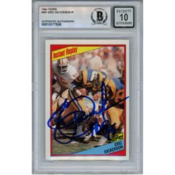 Eric Dickerson Autographed 1984 Topps #281 Grade 10 Trading Card Beckett 53029