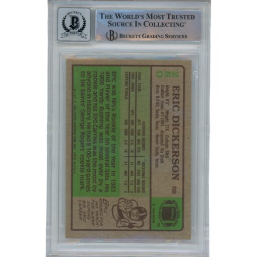 Eric Dickerson Autographed 1984 Topps 280 Card HOF 10 Auto Card Beckett 47940
