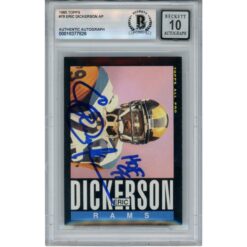 Eric Dickerson Autographed/Signed 1985 Topps #79 Trading Card Beckett 53007