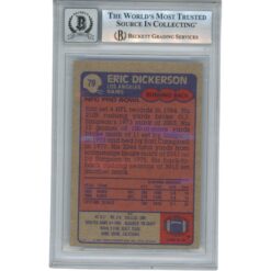 Eric Dickerson Autographed/Signed 1985 Topps #79 Trading Card Beckett 53007