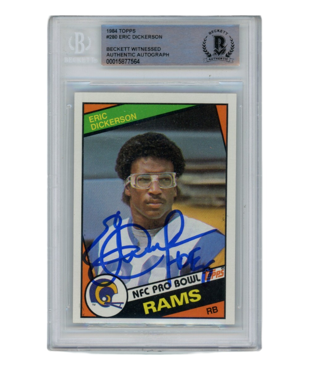 Eric Dickerson Signed 1984 Topps #280 Trading Card HOF Beckett 