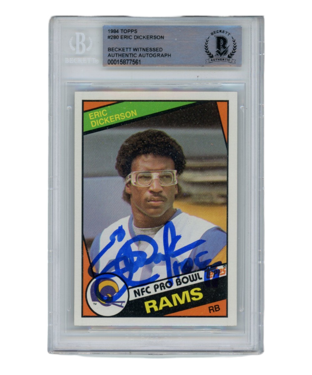 Eric Dickerson Signed 1984 Topps #280 Trading Card HOF Beckett 