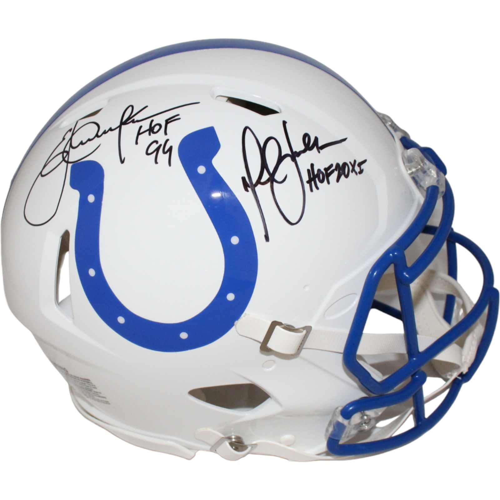 Eric Dickerson Marshall Faulk Signed Colts TB F/S Helmet HOF Beckett