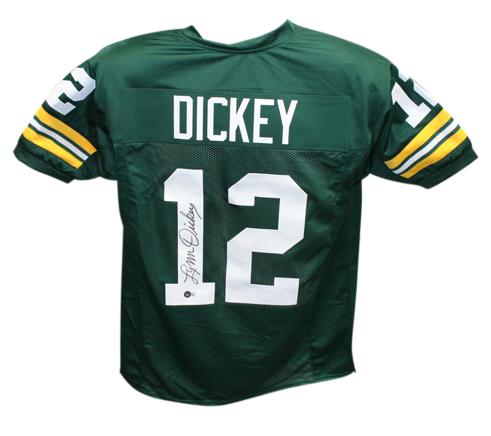 Lynn Dickey Autographed/Signed Pro Style XL Green Jersey Beckett 