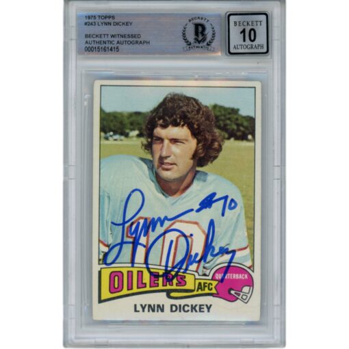Lynn Dickey Autographed/Signed Oilers 1975 Topps #243 Trading Card Beckett 49356