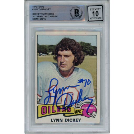 Lynn Dickey Autographed/Signed Oilers 1975 Topps #243 Trading Card Beckett 49364