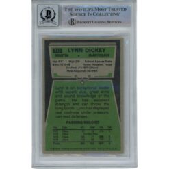 Lynn Dickey Autographed/Signed Oilers 1975 Topps #243 Trading Card Beckett 49378