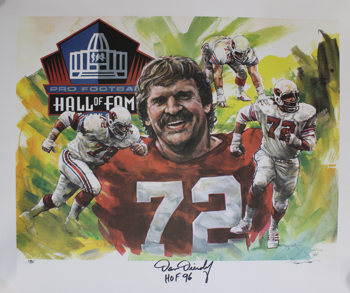 Dan Dierdorf Autographed Arizona Cardinals Hall Of Fame LE 24x36 Print JSA