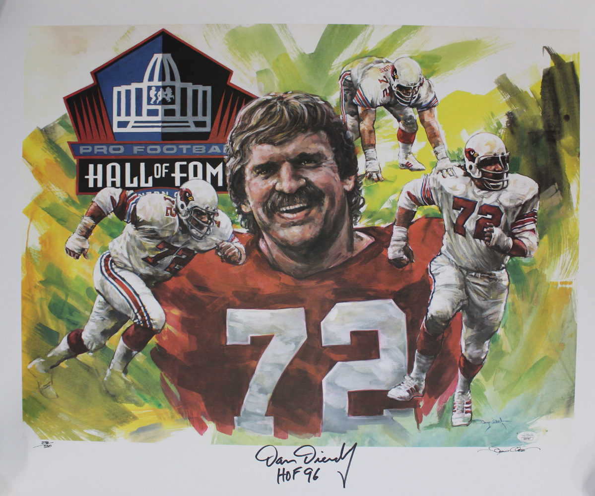 Dan Dierdorf Autographed Arizona Cardinals Hall Of Fame LE 24x36 Print JSA