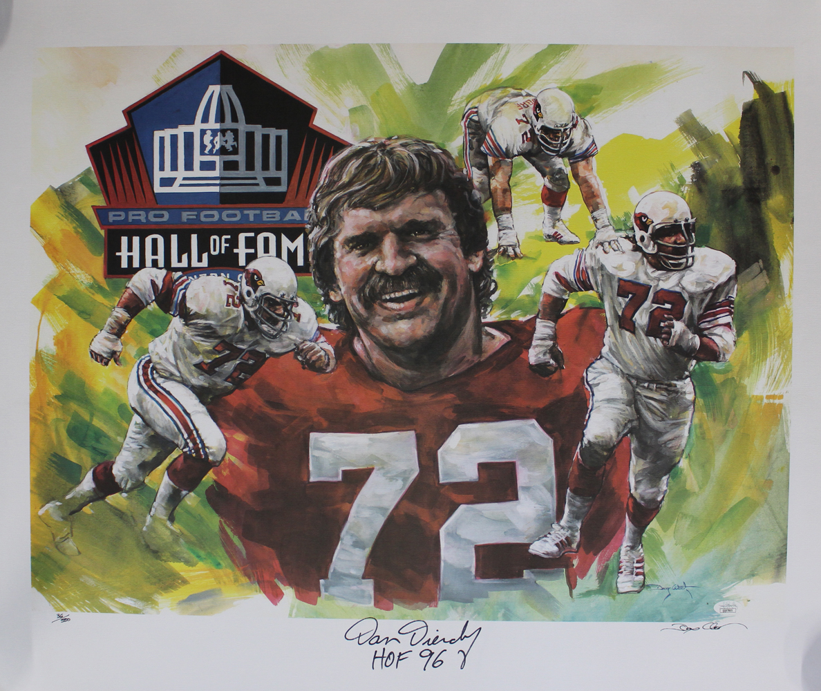 Dan Dierdorf Autographed Arizona Cardinals Hall Of Fame LE 24x36 Print JSA