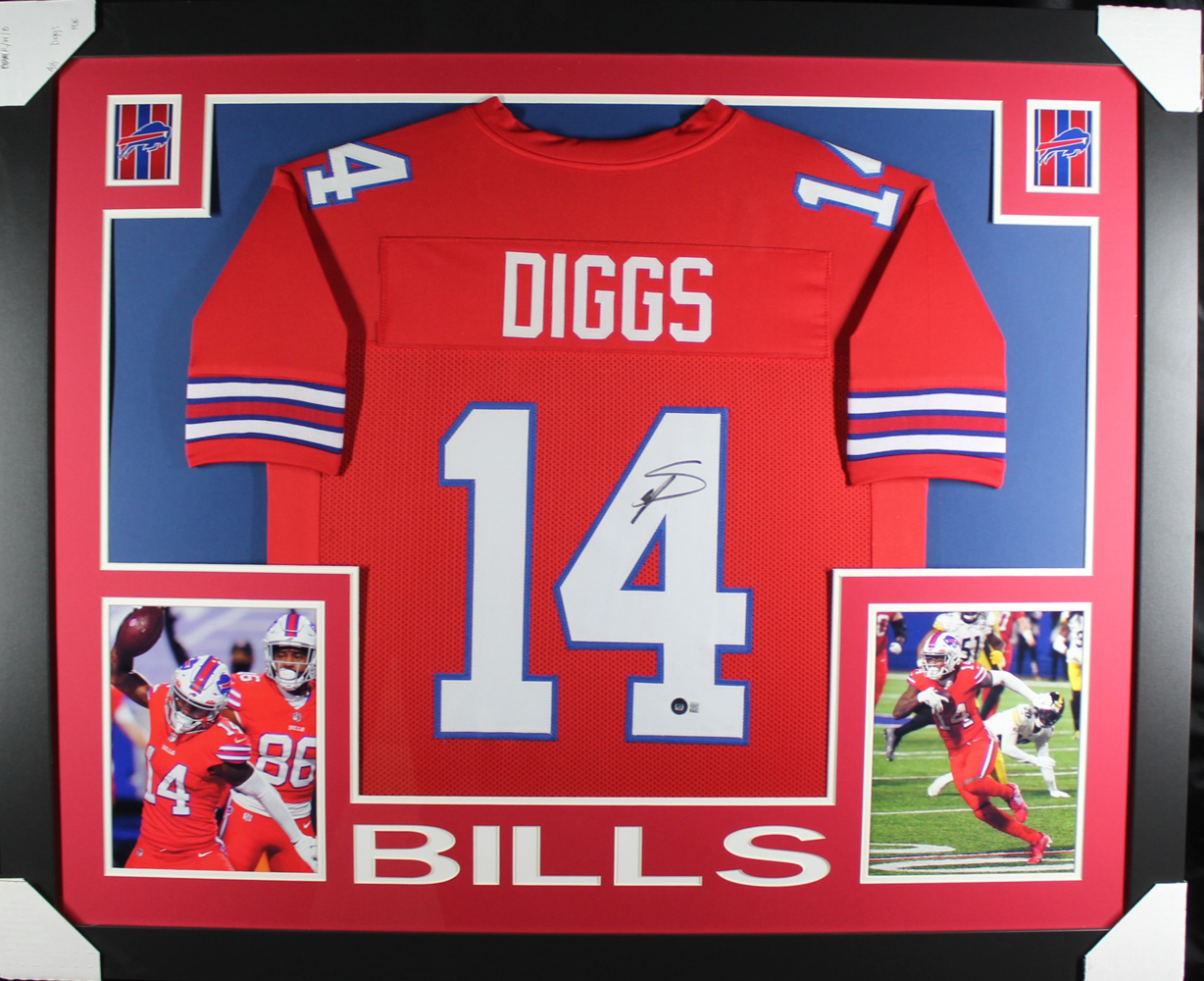 Stefon Diggs Autographed/Signed Framed Pro Style Red XL Jersey Beckett