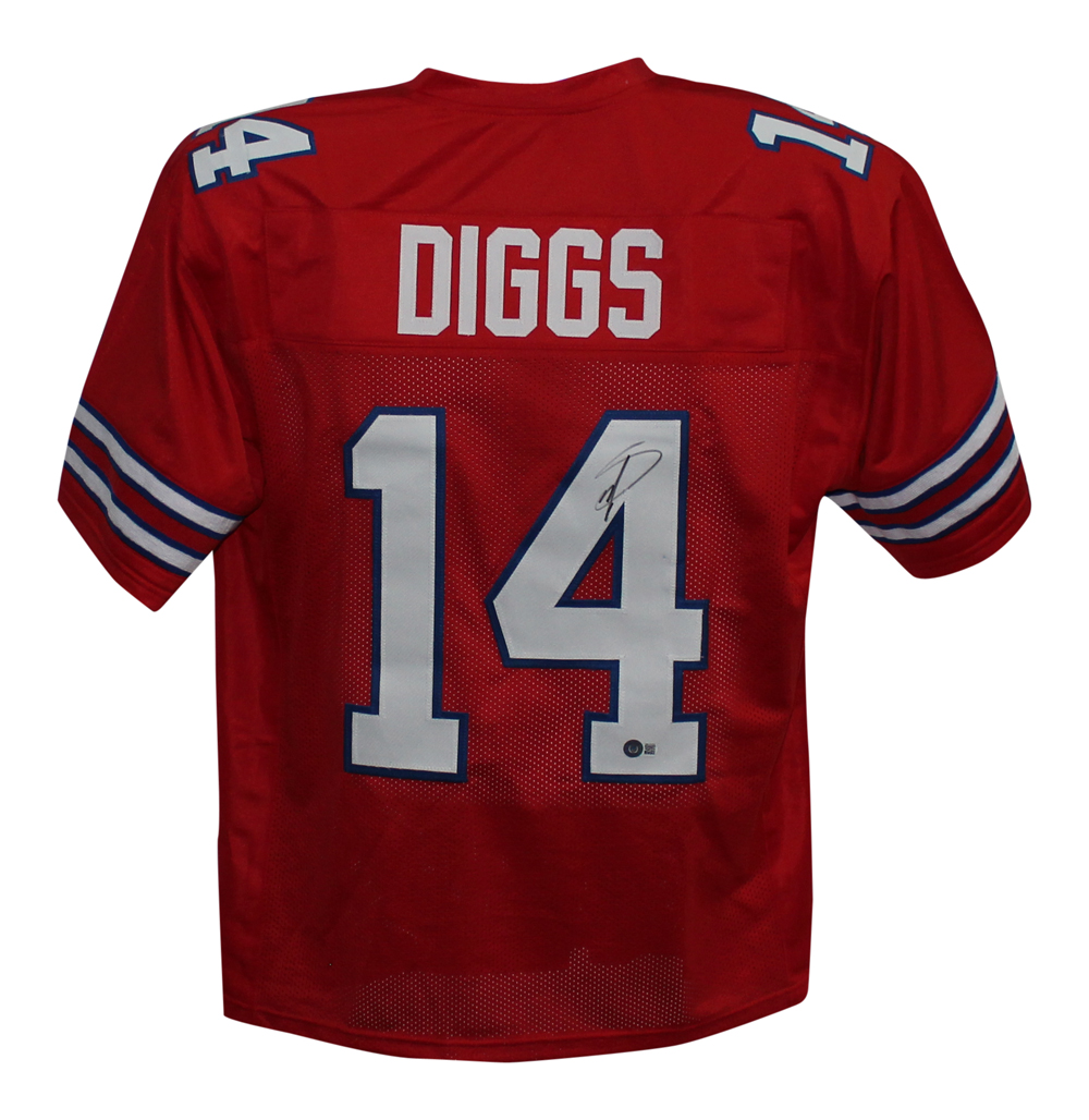 Stefon Diggs Autographed/Signed Pro Style Red XL Jersey BAS