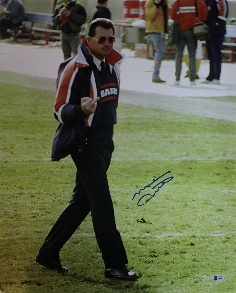 Mike Ditka Autographed/Signed Chicago Bears 16x20 Photo BAS 28571 PF