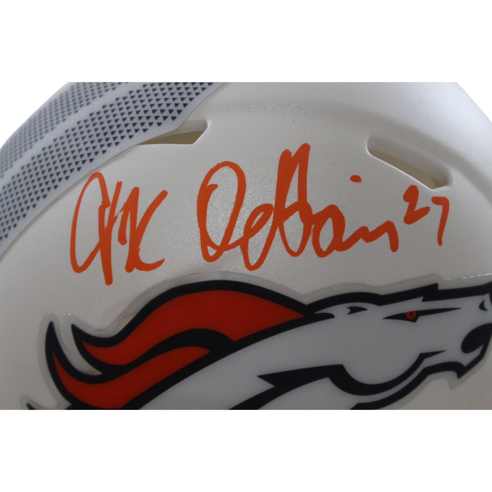 JK Dobbins Autogrraphed/Signed Denver Broncos 24 Alt Mini Helmet JSA 57175 2 JK Dobbins Autogrraphed/Signed Denver Broncos 24 Alt Mini Helmet JSA 57175