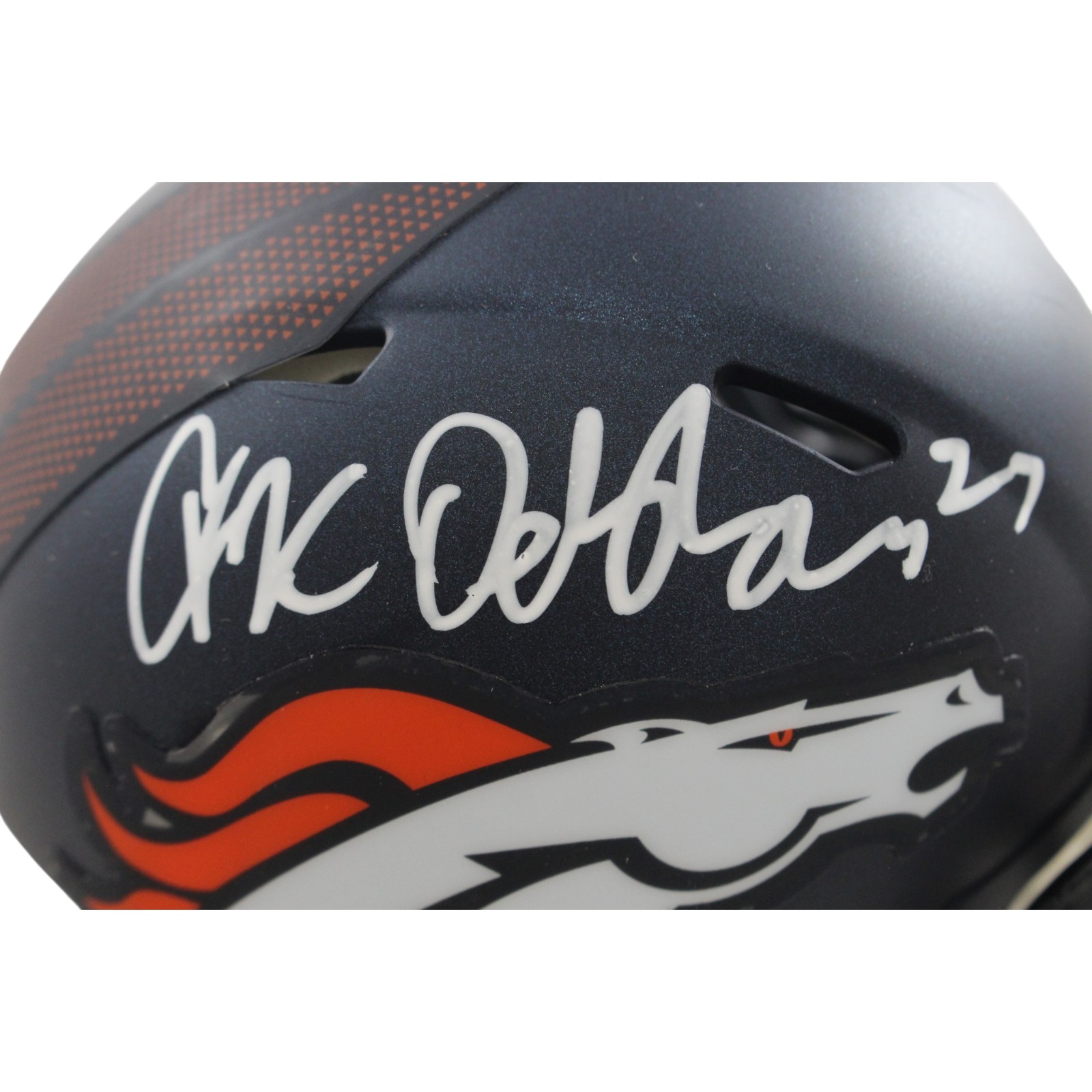 JK Dobbins Autogrraphed/Signed Denver Broncos Speed Mini Helmet JSA 57169 2 JK Dobbins Autogrraphed/Signed Denver Broncos Speed Mini Helmet JSA 57169