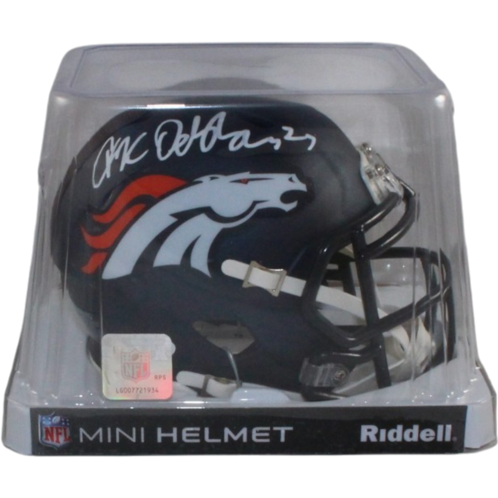 JK Dobbins Autogrraphed/Signed Denver Broncos Speed Mini Helmet JSA 57169 5 JK Dobbins Autogrraphed/Signed Denver Broncos Speed Mini Helmet JSA 57169