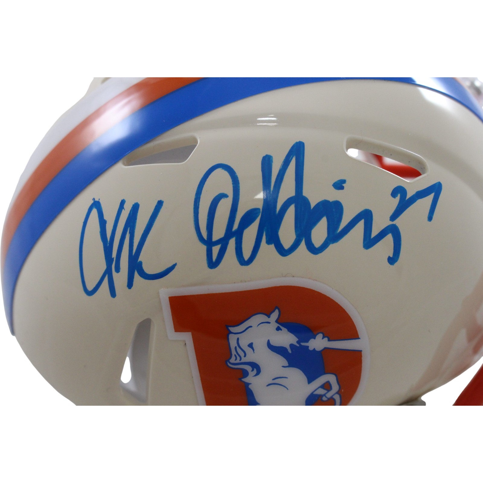 JK Dobbins Autogrraphed/Signed Denver Broncos Retro Mini Helmet JSA 57170 2 JK Dobbins Autogrraphed/Signed Denver Broncos Retro Mini Helmet JSA 57170