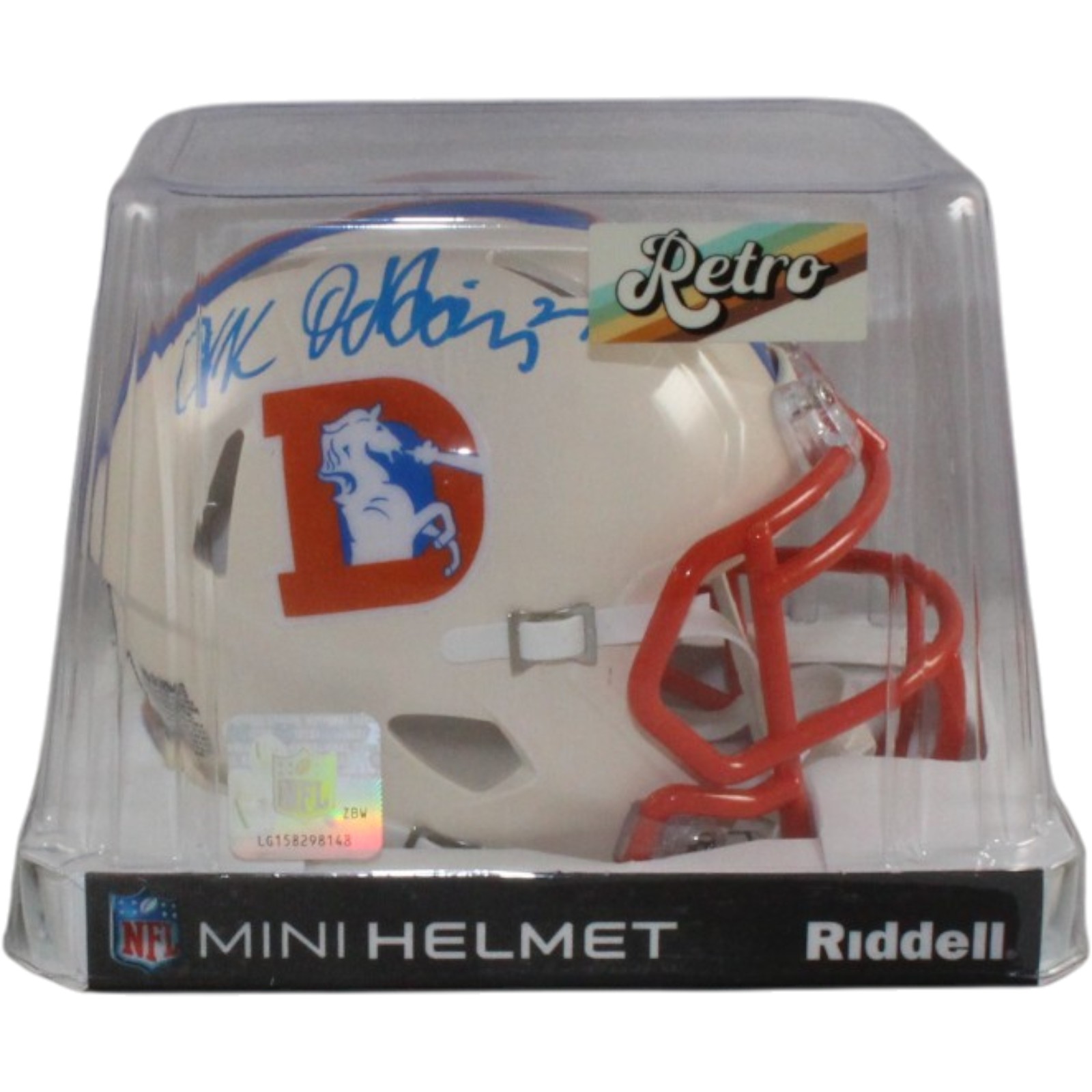 JK Dobbins Autogrraphed/Signed Denver Broncos Retro Mini Helmet JSA 57170 5 JK Dobbins Autogrraphed/Signed Denver Broncos Retro Mini Helmet JSA 57170