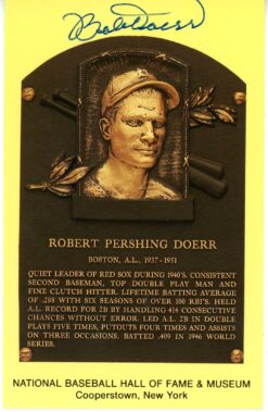 Bobby Doerr Autographed/Signed Boston Red Sox HOF Postcard Beckett 56519