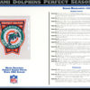 Miami Dolphins Perfect Season Patch Stat Card Official Willabee & Ward