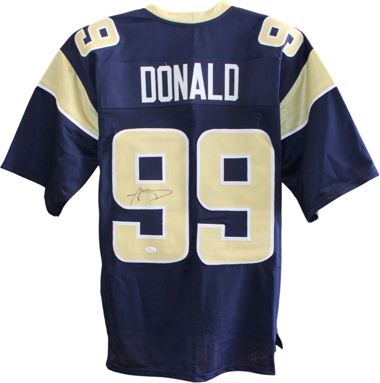 Aaron Donald Autographed/Signed Pro Style Size XL Blue Jersey JSA 59373