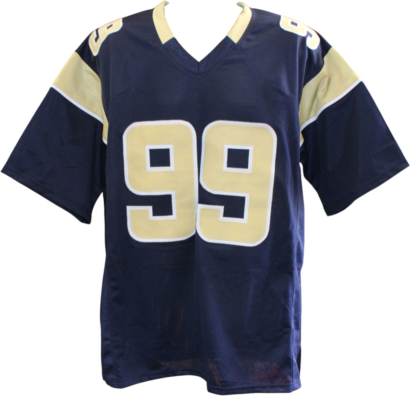 Aaron Donald Autographed/Signed Pro Style Size XL Blue Jersey JSA 59373 4 Aaron Donald Autographed/Signed Pro Style Size XL Blue Jersey JSA 59373