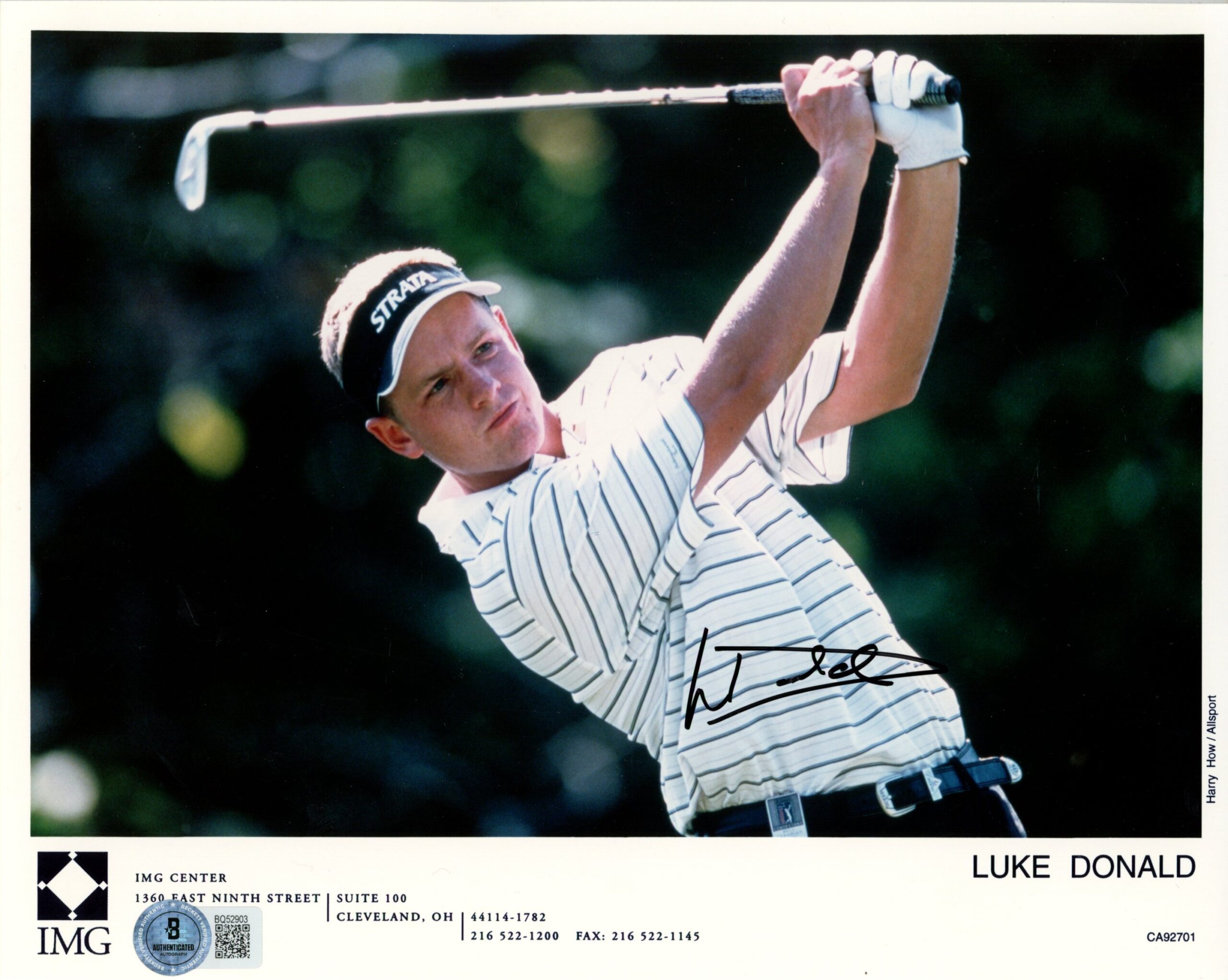 Luke Donald Autographed/Signed PGA 8x10 Photo Beckett 57330