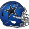 Emmitt Smith & Tony Dorsett Signed Dallas Cowboys Blaze Replica Helmet BAS 25672