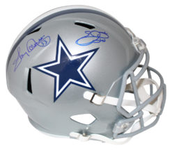 Emmitt Smith & Tony Dorsett Signed Dallas Cowboys Speed Replica Helmet BAS 25674