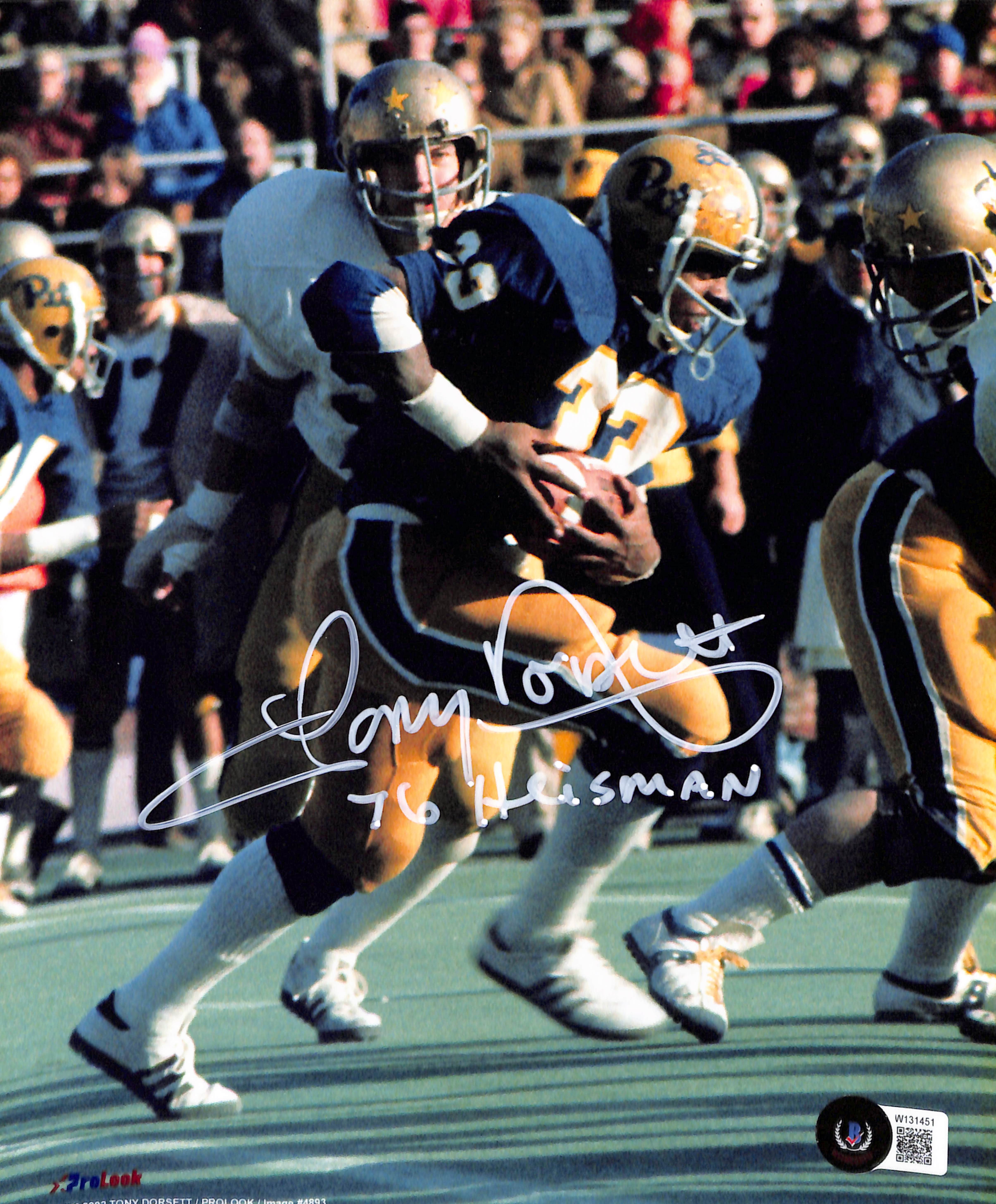 Tony Dorsett Signed Pittsburgh Panthers 8x10 Photo '76 Heisman Beckett 