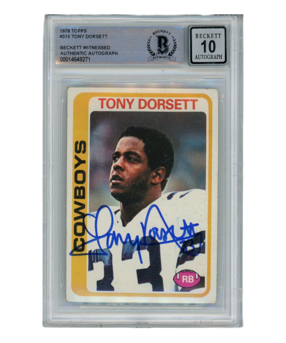 Tony Dorsett Autographed/Signed 1978 Topps #315 Trading Card Beckett 