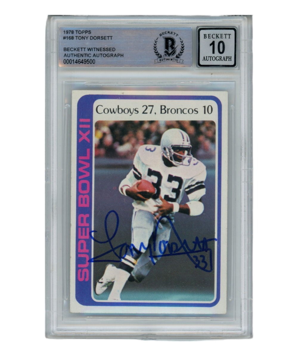 Tony Dorsett Autographed/Signed 1978 Topps #168 Trading Card Beckett 
