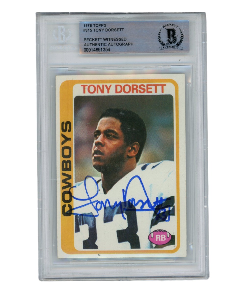 Tony Dorsett Autographed/Signed 1978 Topps #315 Trading Card Beckett 