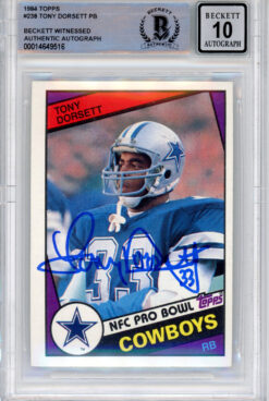 Tony Dorsett Autographed 1984 Topps #238 Trading Card Beckett Slab