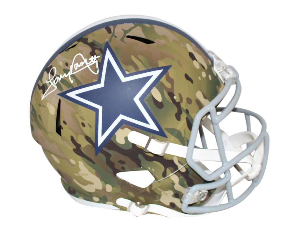 Tony Dorsett Autographed Dallas Cowboys F/S Camo Speed Helmet JSA