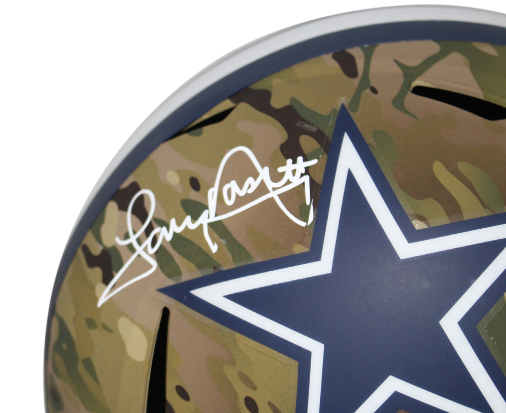 Tony Dorsett Autographed Dallas Cowboys F/S Camo Speed Helmet JSA