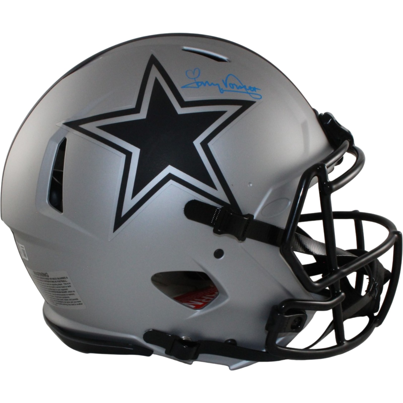 Tony Dorsett Autographed Dallas Cowboys Pro Rave Helmet Heart Beckett 56478