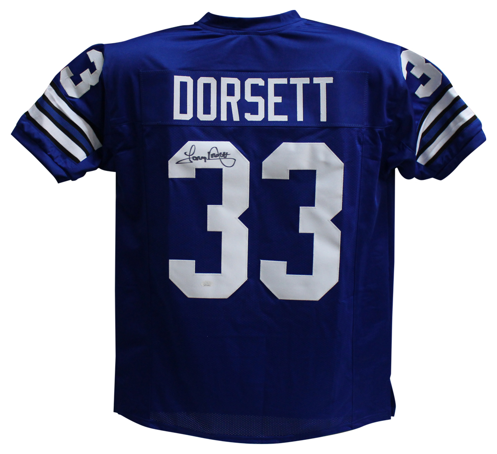 Tony Dorsett Autographed/Signed Pro Style Blue XL Jersey JSA