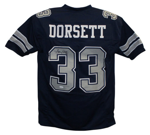 Tony Dorsett Autographed/Signed Dallas Cowboys Blue XL Jersey JSA 24898