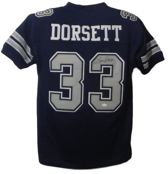 Tony Dorsett Autographed/Signed Dallas Cowboys Blue XL Jersey JSA 14936