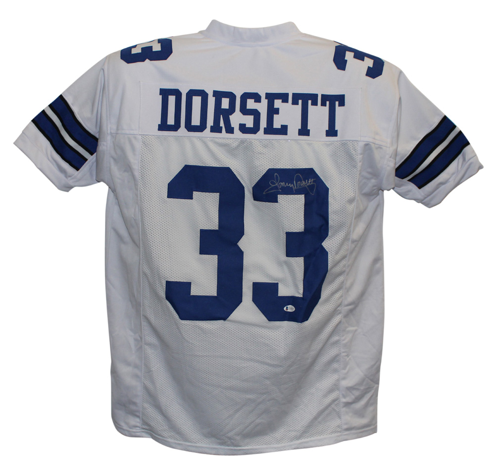 Tony Dorsett Autographed/Signed Pro Style White XL Jersey BAS 28353